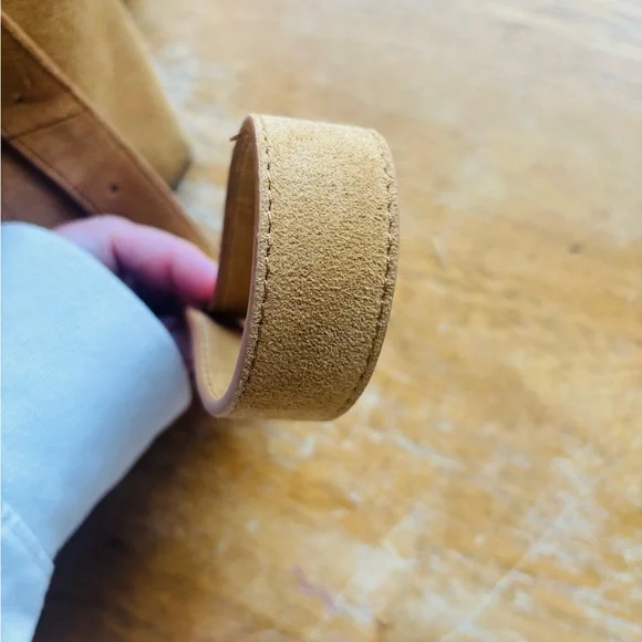 Margot New York Tan Suede Crossbody Bag - Picture 9 of 13